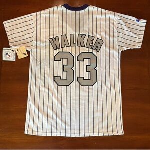 Vintage Colorado Rockies Russell Athletic Larry Walker Pinstripe Shirt L